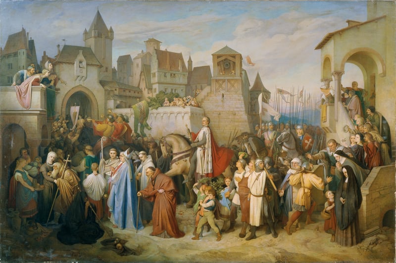 Leopold VI Enters a Medieval City with a Procession