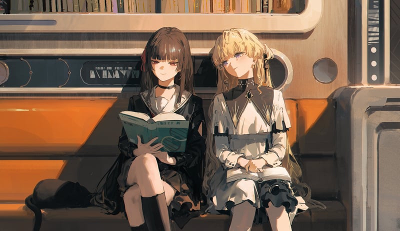 Wuthering Waves: Chisa and Phoebe Reading Books