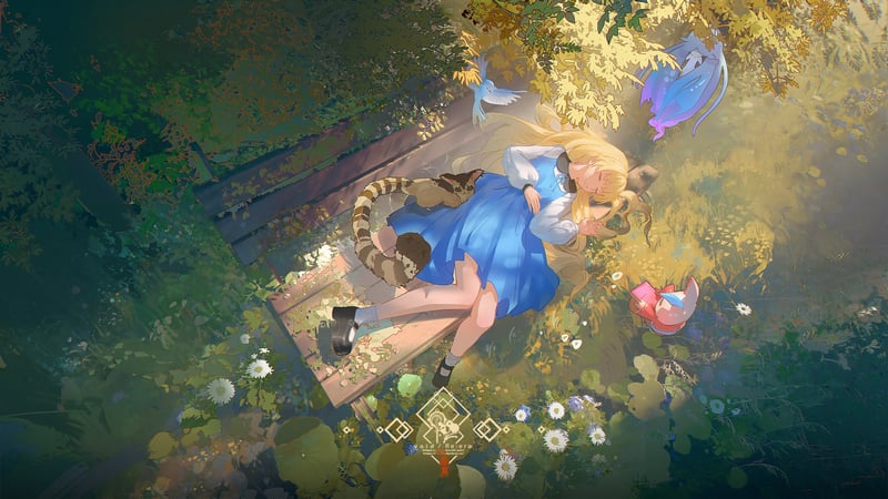 Phoebe from Wuthering Waves sleeping on a bench