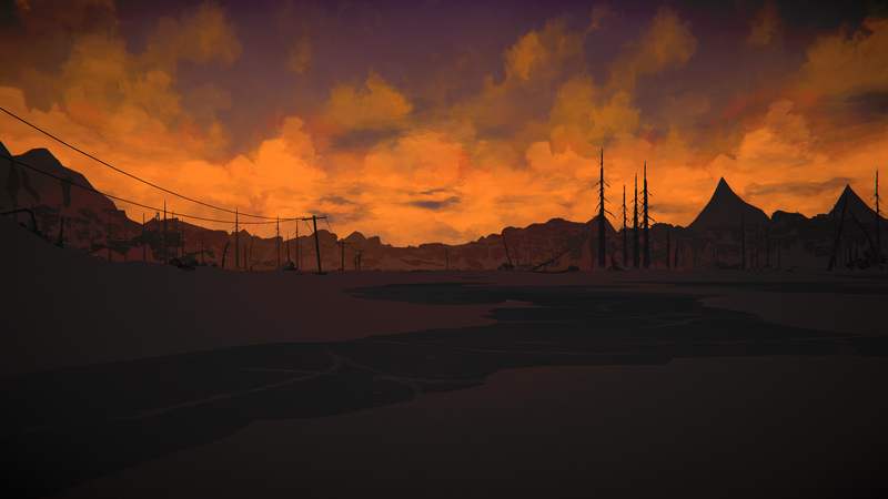 The Long Dark: Post-Apocalyptic Sunset Over Barren Landscape