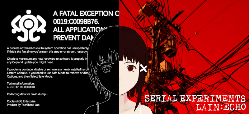Lain Iwakura from Serial Experiments Lain split view