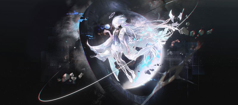 Mornye from Wuthering Waves with long white hair