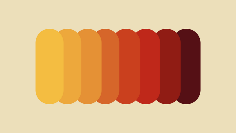 Minimalist gradient palette of rounded rectangles