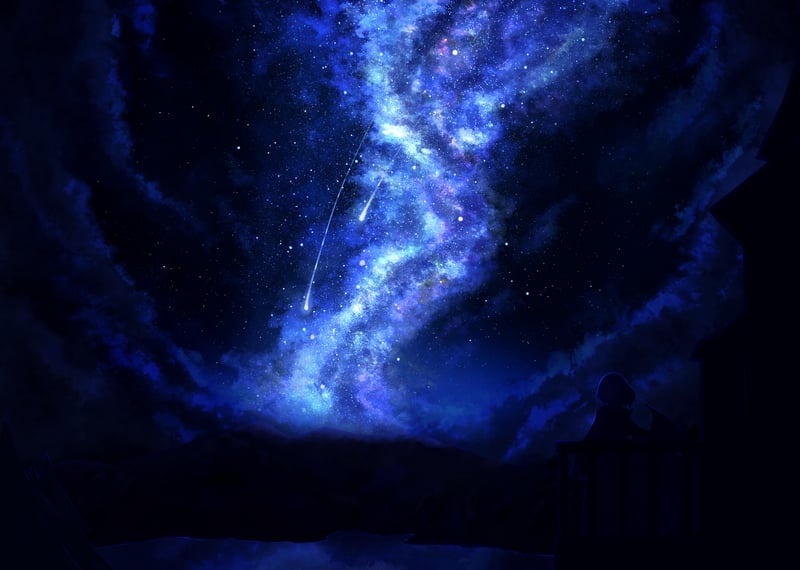Touhou Remilia Scarlet in a starry night sky