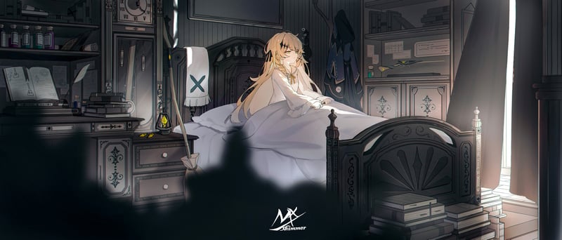 Original characters, anime girls, and books in a bedroom