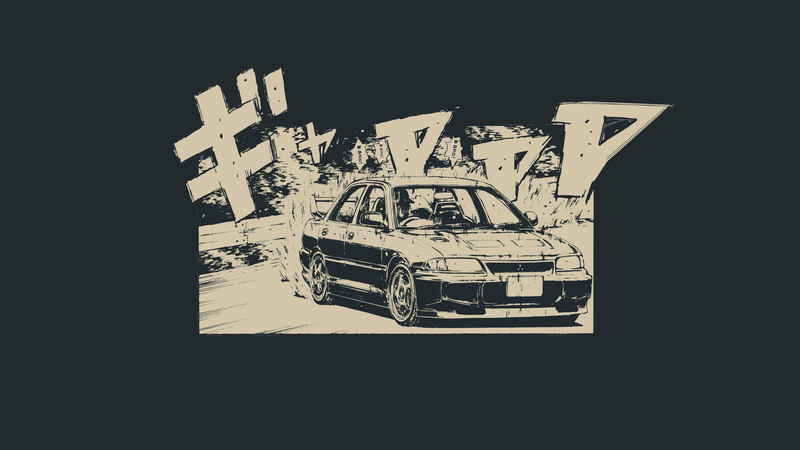 Mitsubishi car in manga style