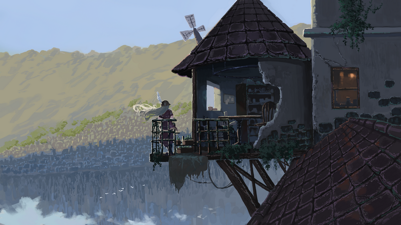 Lyza from Made in Abyss on a balcony