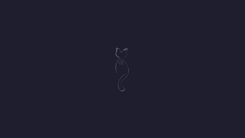 Sailor Moon Luna minimalist cat outline
