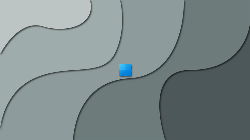 Abstract Windows 11 Logo on Gray Layered Background