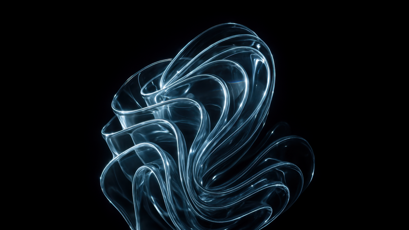 Abstract blue waves on black background