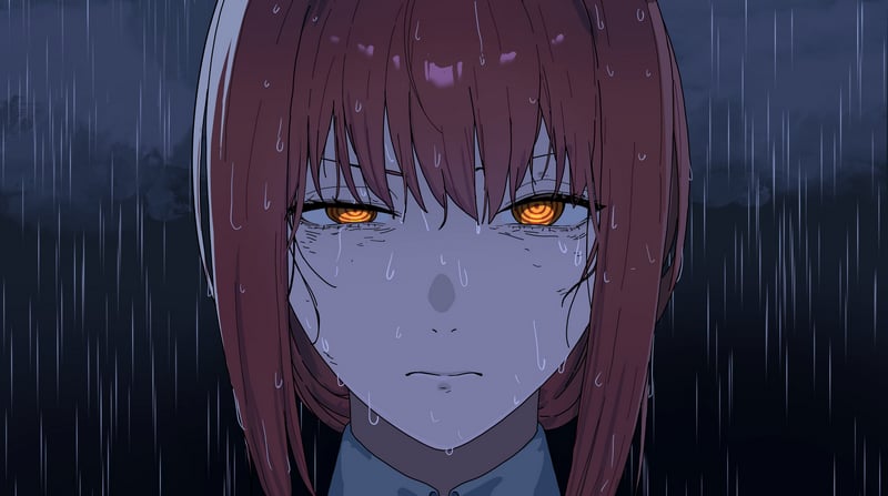 Makima from Chainsaw Man in the rain