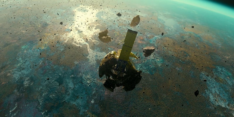 Marathon game satellite explosion in space