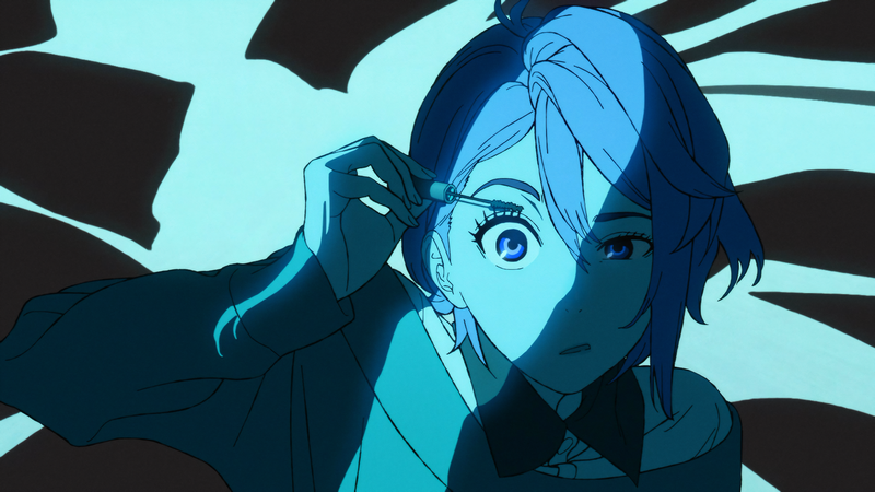 Aira Shiratori applying mascara in Dandadan anime