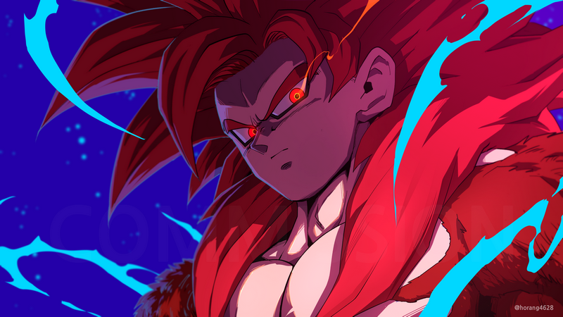 Son Goku Super Saiyan 4 with Red Hair
