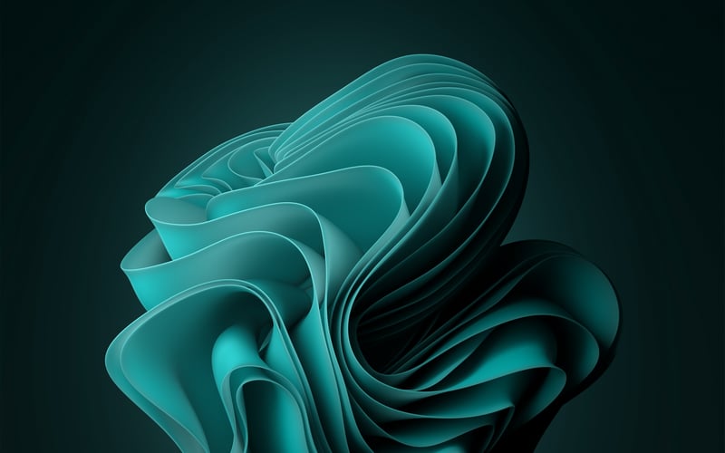 Abstract teal waves on a dark teal background