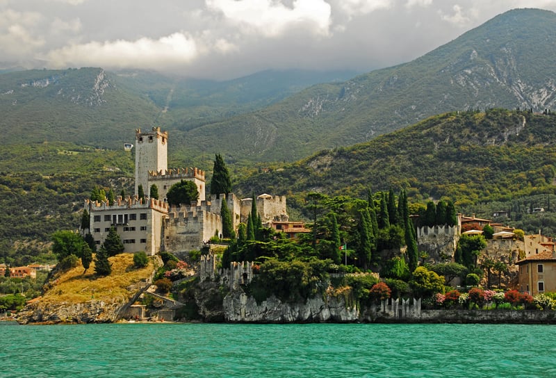 Castello Scaligero di Malcesine on a rocky outcrop by the sea