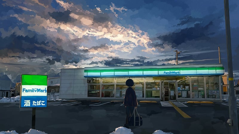 Anime girl at a FamilyMart convenience store