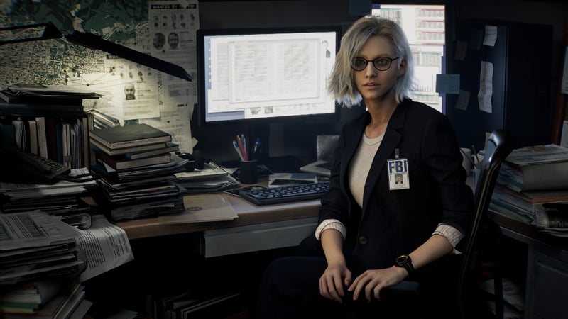 Grace Ashcroft FBI Agent Sitting at Desk