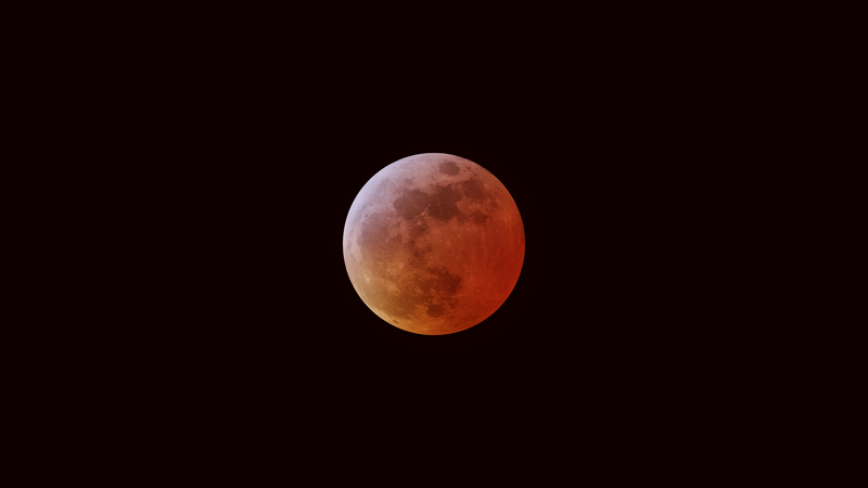 Blood Moon Lunar Surface in Dark Space