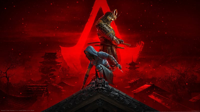 Assassins Creed Shadows: Samurai and Shinobi on Rooftop