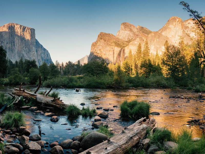 Yosemite National Park Valley at Sunset