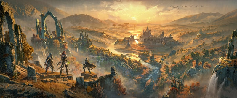 The Elder Scrolls Online Landscape with Adventurers