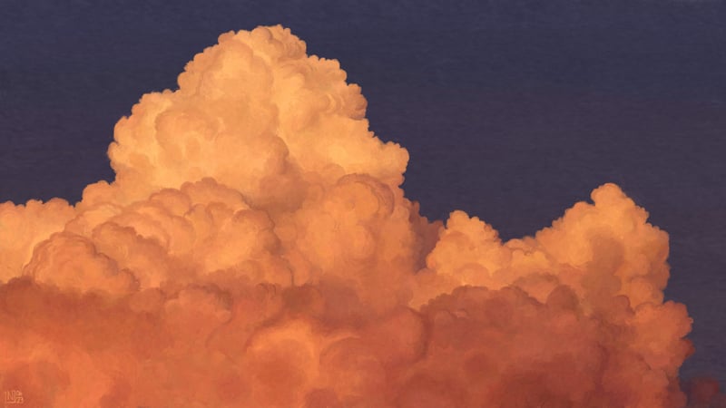 Cumulonimbus clouds at dawn