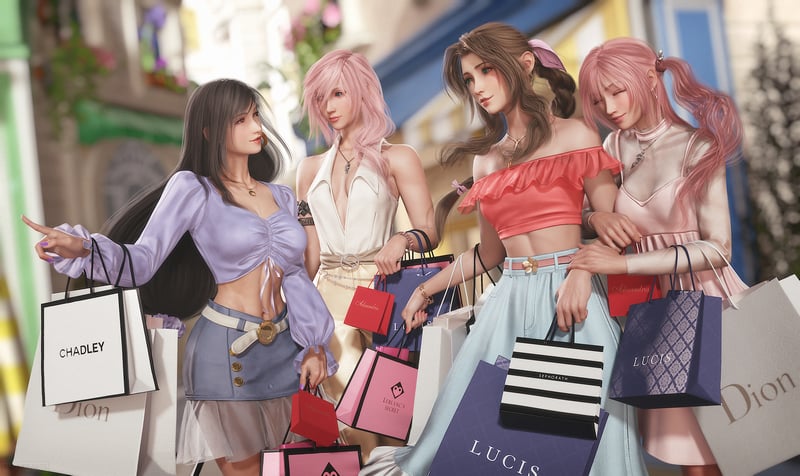 Final Fantasy Girls Shopping Together