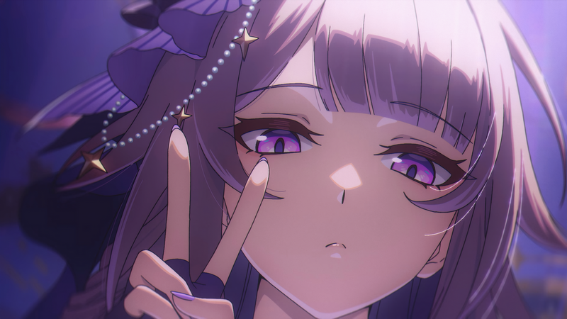 Herta from Honkai: Star Rail with purple eyes