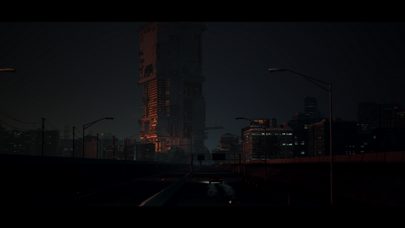 Robocop (Video Game) cityscape at night