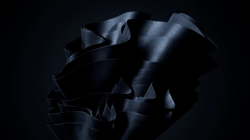 Windows 11 abstract dark 3D ribbon