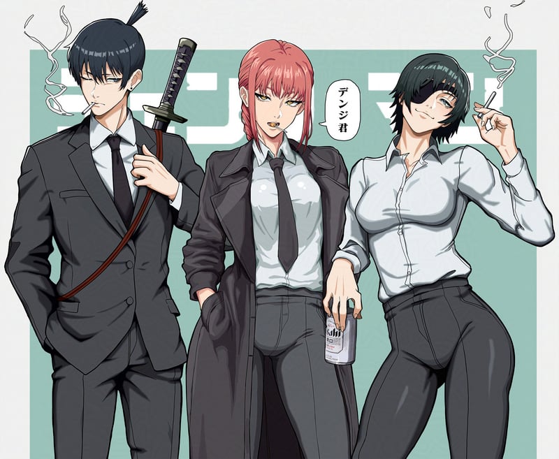 Chainsaw Man Characters Makima, Himeno, and Aki