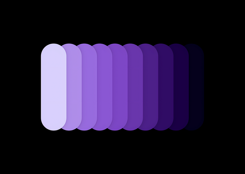 Purple gradient palette with rounded rectangles