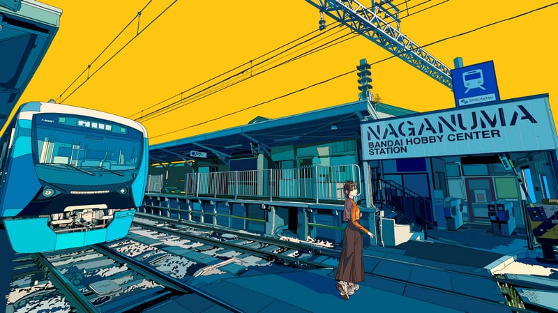 Anime girl at Naganuma Station, Bandai Hobby Center