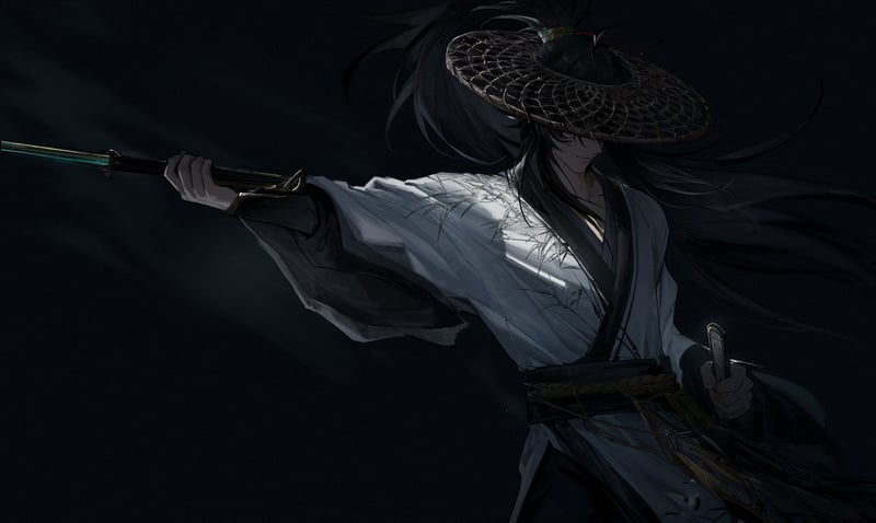 Qiuyuan from Wuthering Waves with a sword