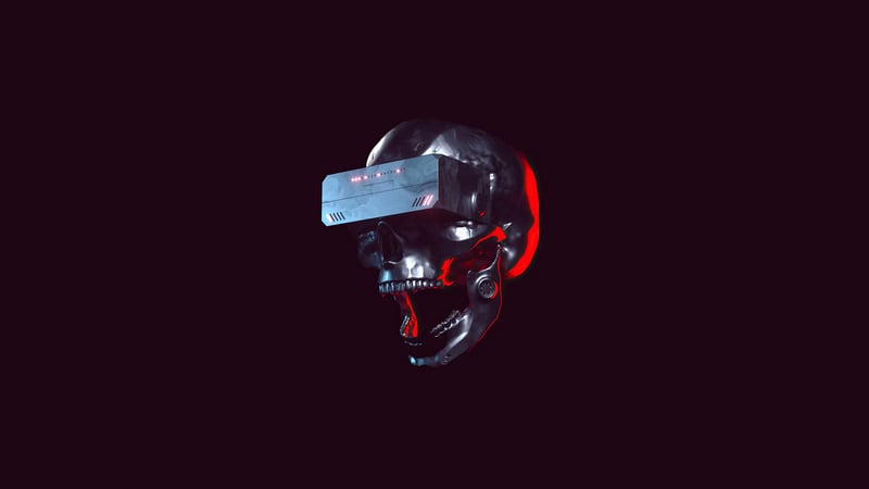 Altered Carbon Skull with VR Goggles