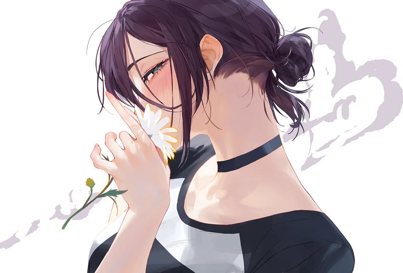 Reze from Chainsaw Man holding a flower
