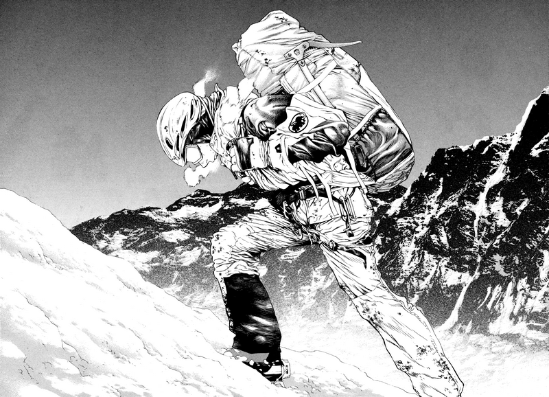 Buntarou Mori climbing a snowy mountain alone