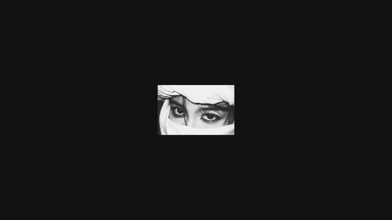 Close-up of a womans eyes wearing a headscarf