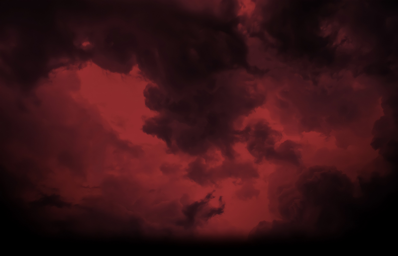 Dark red and black storm clouds