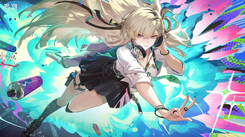 Lynae from Wuthering Waves with headphones