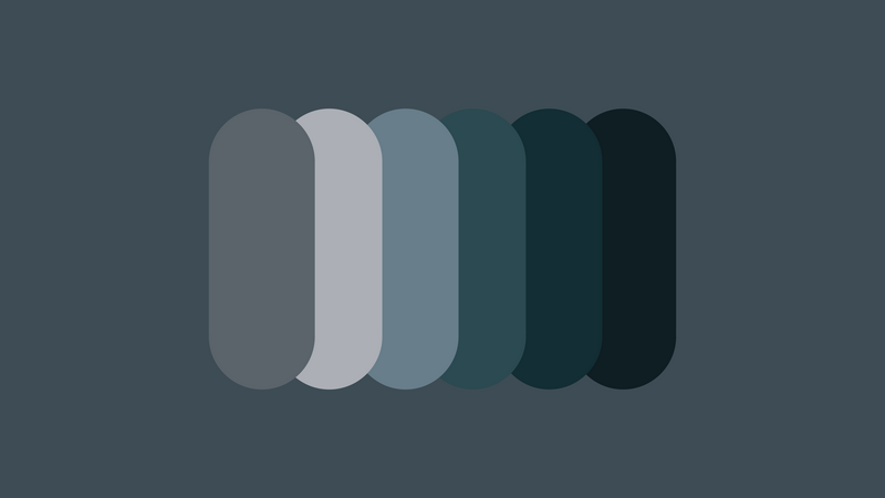 Minimalist color palette with shades of gray and blue