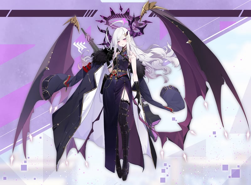 Sorasaki Hina (Blue Archive) with wings and weapon