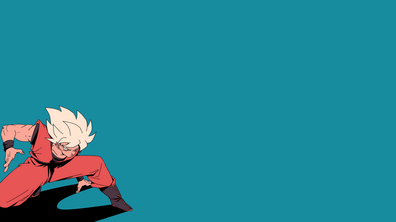 Son Goku in a minimalist anime style