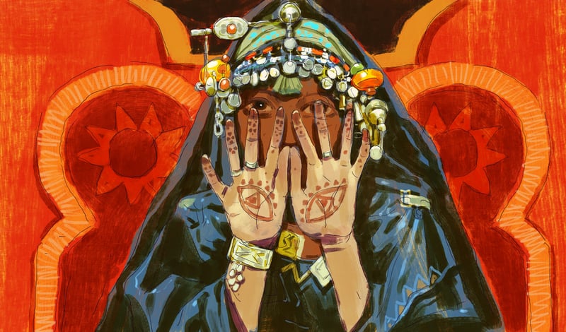 Woman with Henna Tattoos and Jewelry
