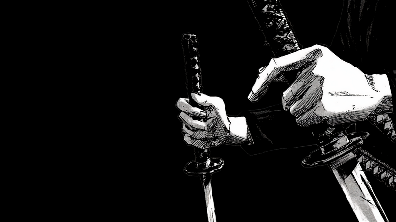 Miyamoto Musashi holding a katana