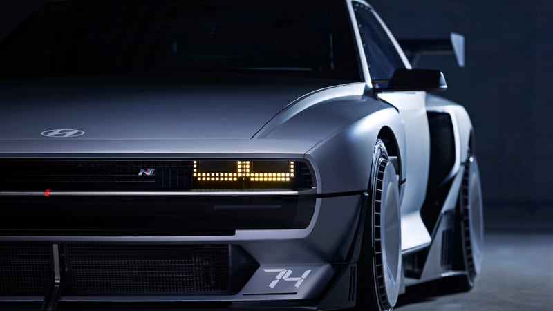 Hyundai N Vision 74 electric car frontal view