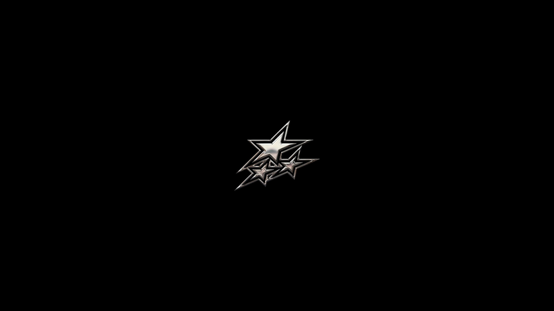 TechArt: Cluster of Silver Stars on Black Background