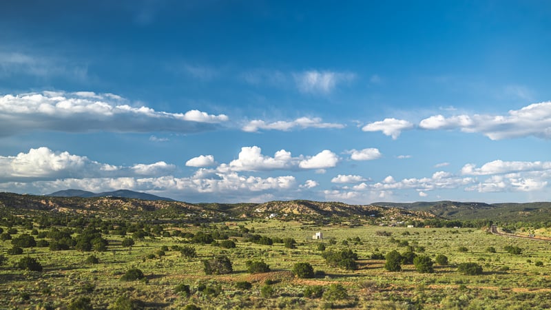 New Mexico Landscape with Hills and Clouds