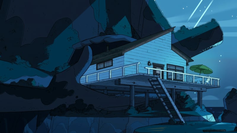 Steven Universe Future beach house at night